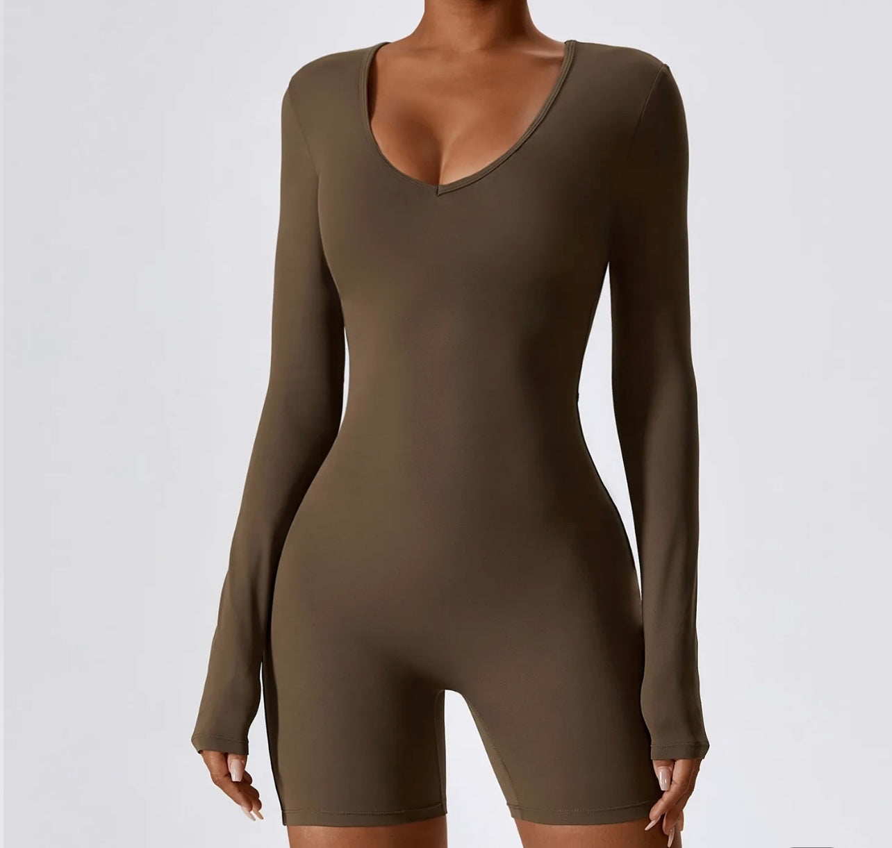 Lady Long Sleeve V-Neck Romper