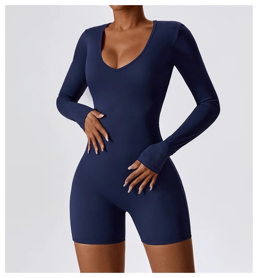 Lady Long Sleeve V-Neck Romper